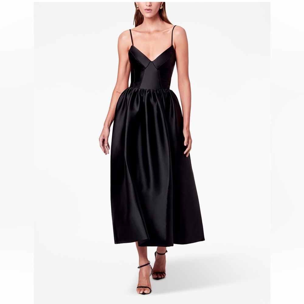 NYT Nicholas Misty Satin-finish Sleeveless Dress